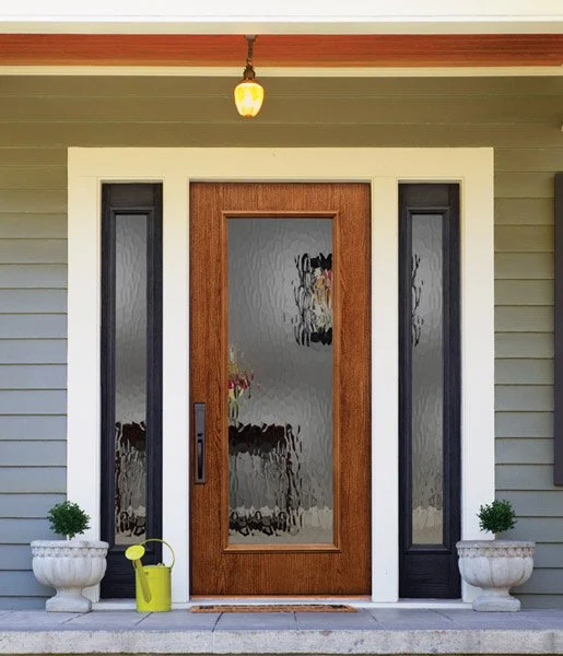 odl-vapor-3 ODL Vapor decorative door glass installed by Jacksonville Doors & Windows, featuring a modern frosted design.