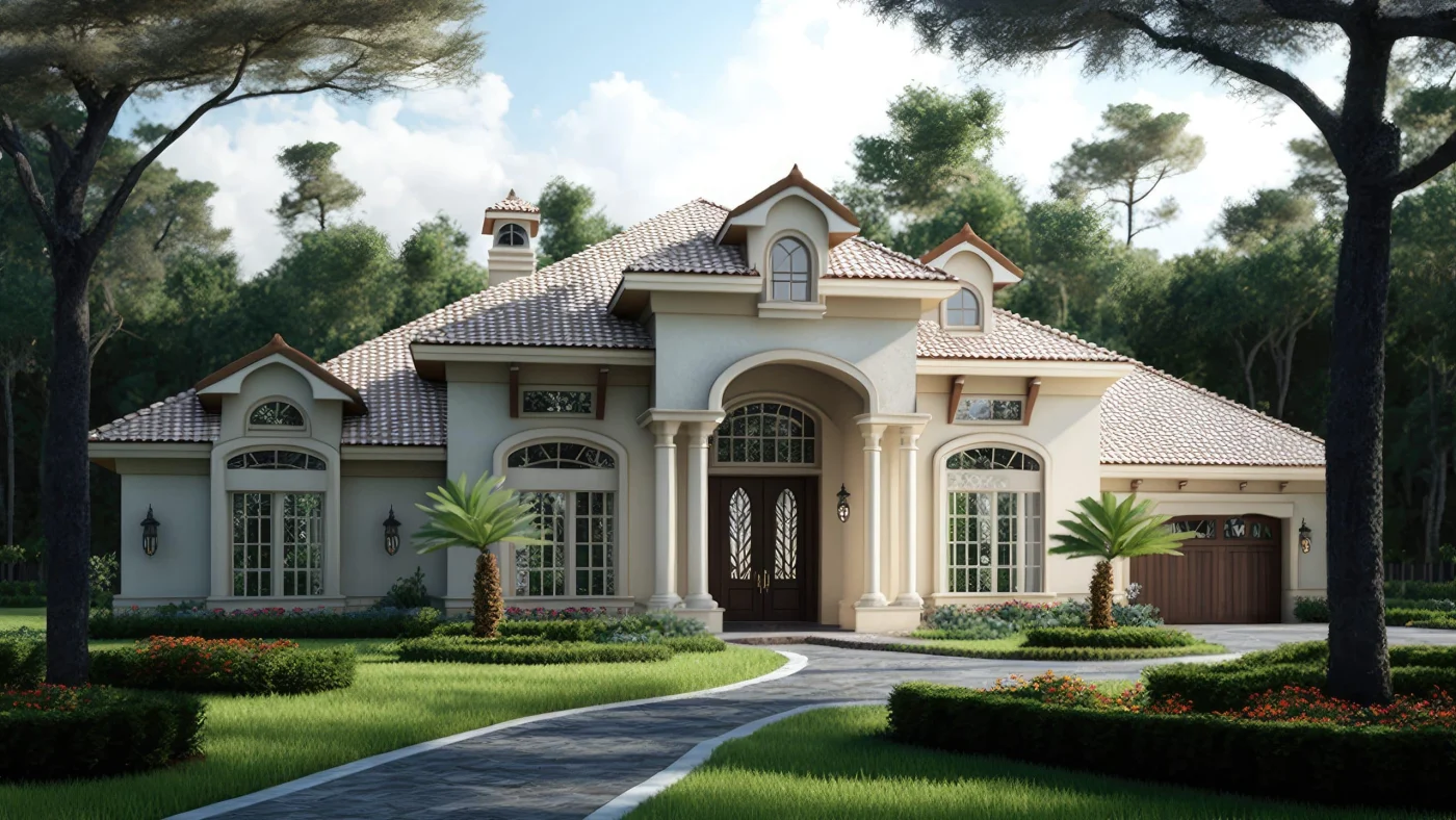 Florida real estate, beautiful house with garage, yellow, grey, Beautiful Home With Jacksonville Doors And Windows In St Augustine, FL