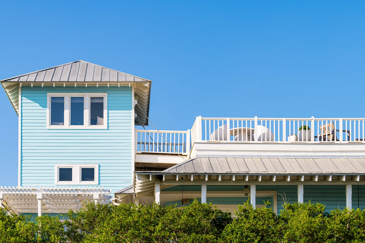 Beach house with new windows in living room