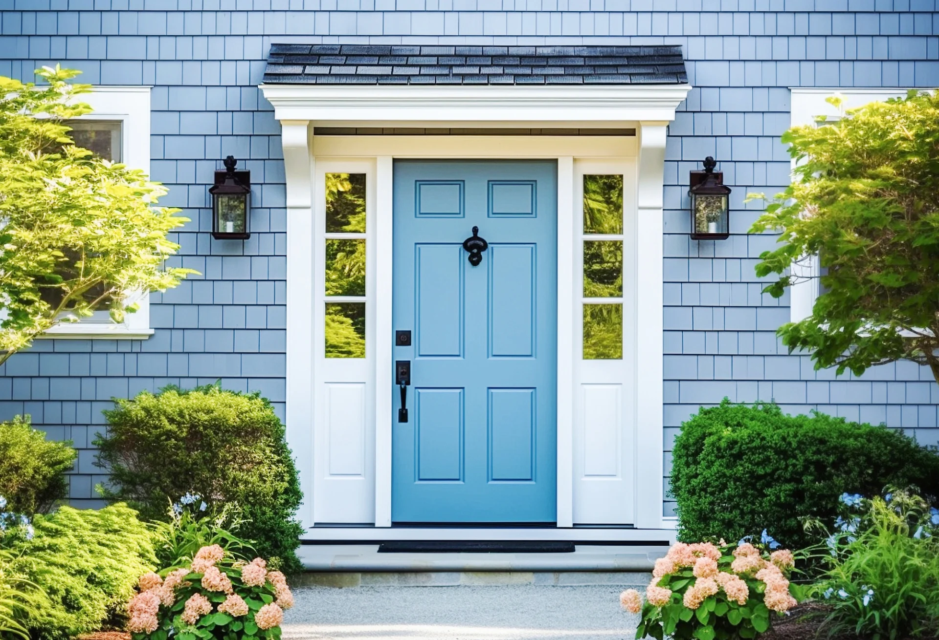 Amazing Residential Door Replacement Palm Coast Jacksonville Doors And Windows There is a bright blue entry door on a blue home