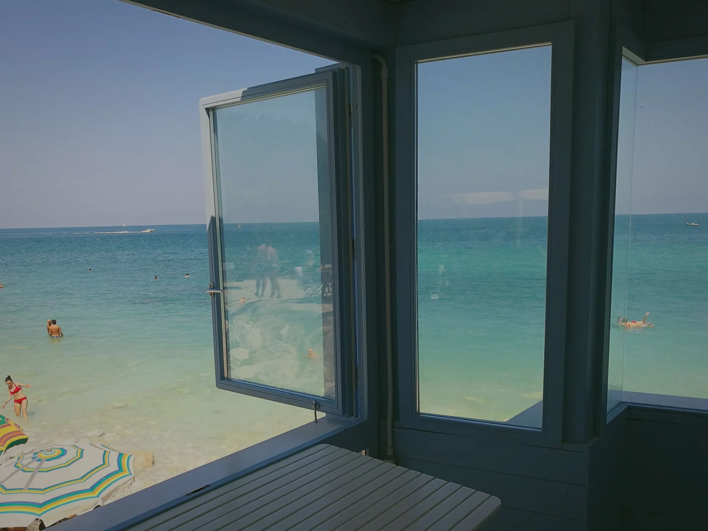 Windows overlooking the beach