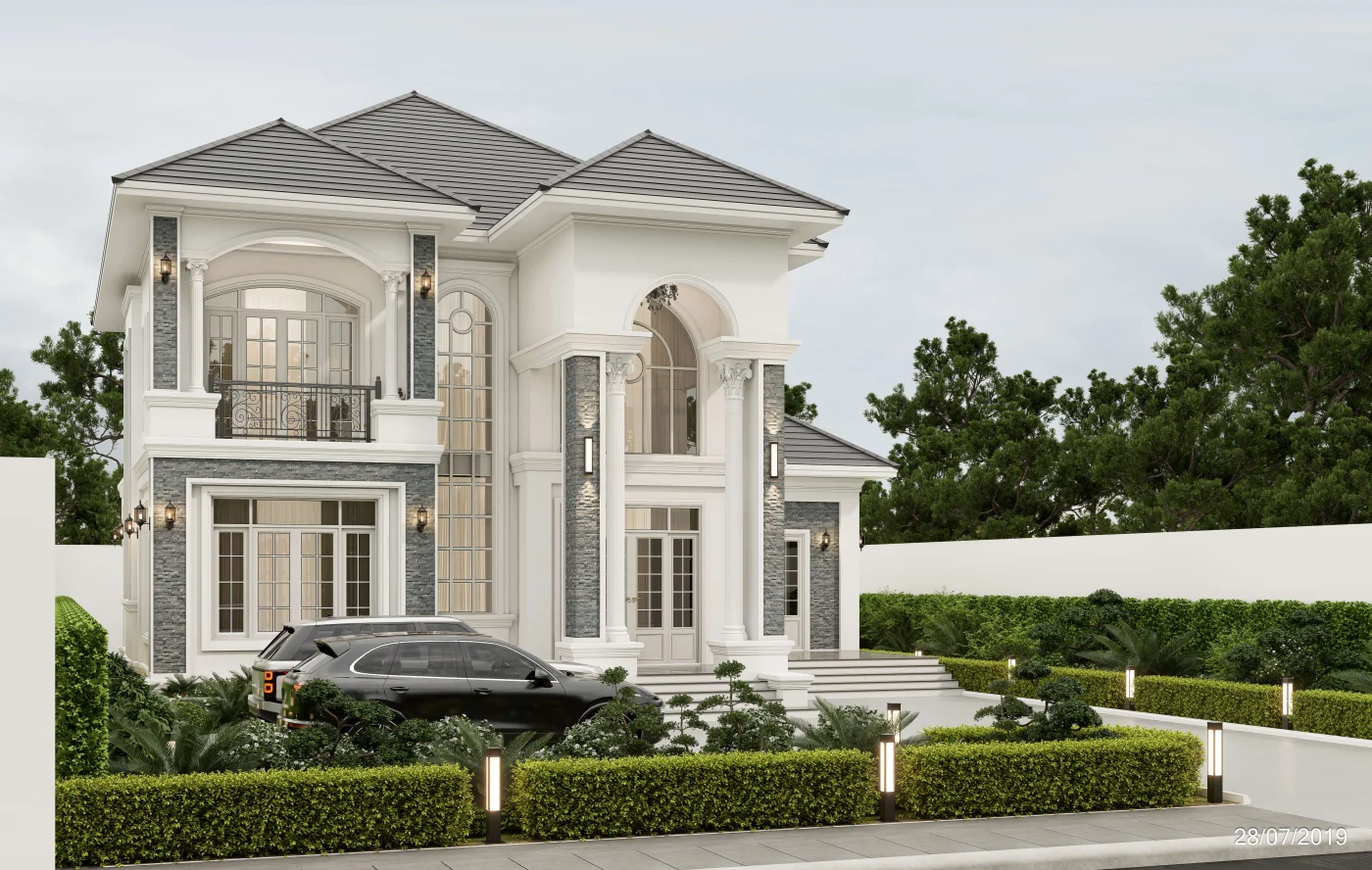 A Dependable Window & Door Company in Nocatee, FL | Jacksonville Doors & Windows A luxurious white house in the Jacksonville Area with new windows and doors.