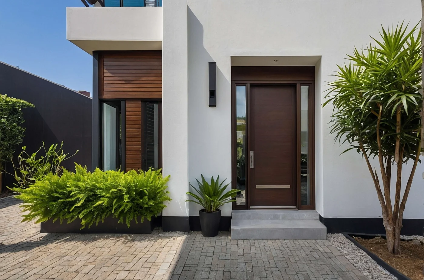 A sleek white entry door installed in an Arlington, FL home.